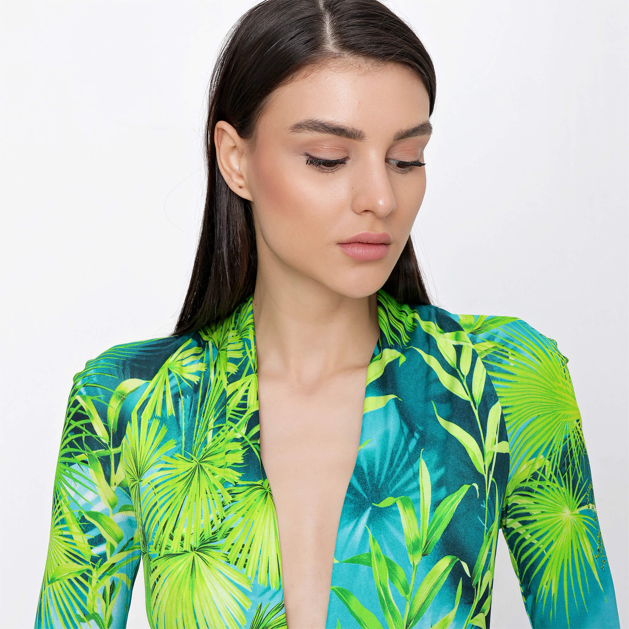 Versace - Yellow&Green Floral Print Bodysuit